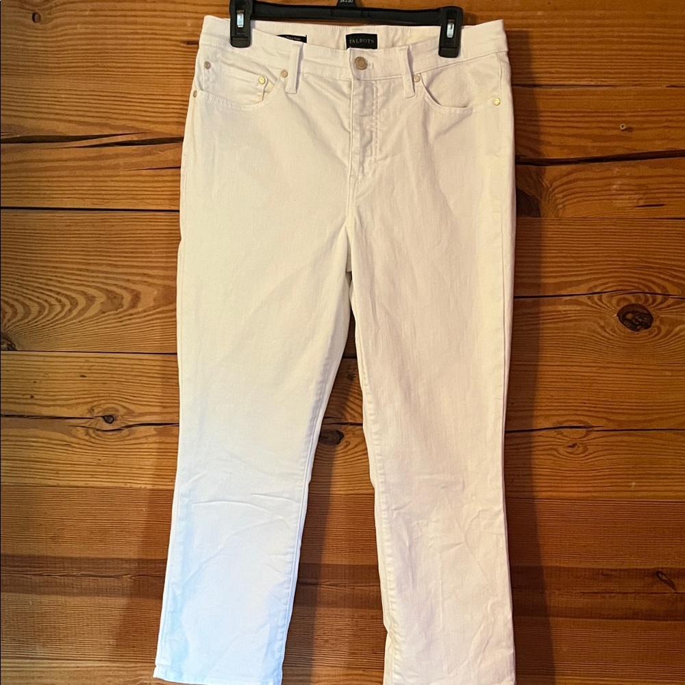 Talbots Women's Flare Summer Crop Jeans in Cream